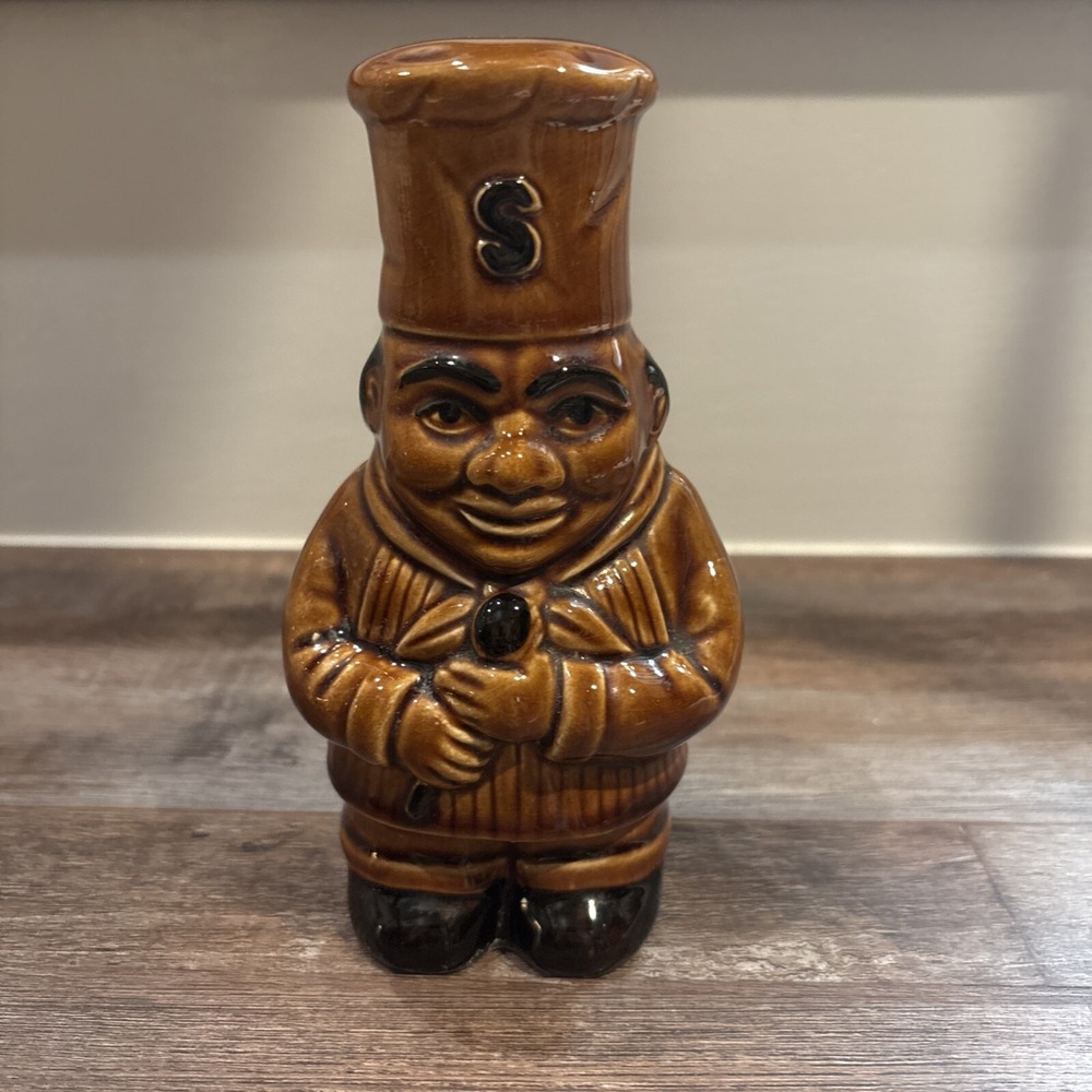Vintage P&K Salt Shaker Chefs PEK 1970s Kensington Ceramic